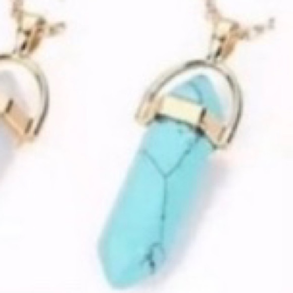 Boho Moon Layered Chakra Necklace Turquoise - Picture 2 of 3